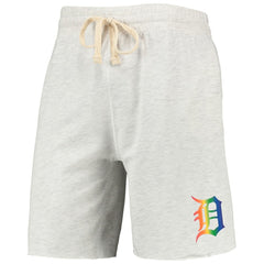 Detroit Tigers Concepts Sport Mainstream Logo Terry Tri-Blend Shorts Oatmeal