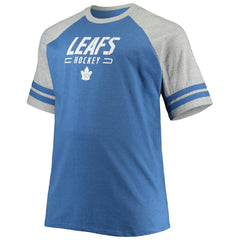 Toronto Maple Leafs Big & Tall Raglan T-Shirt Heathered Blue