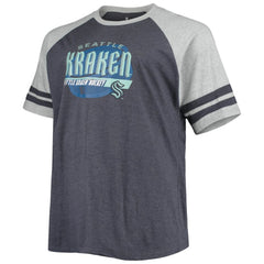 Seattle Kraken Big & Tall Raglan T-Shirt Heathered Deep Sea Blue