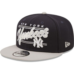 New York Yankees Team Script 9FIFTY Adjustable Snapback Hat Navy/Gray | New Era