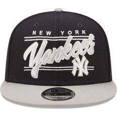 New York Yankees Team Script 9FIFTY Adjustable Snapback Hat Navy/Gray | New Era