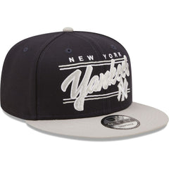 New York Yankees Team Script 9FIFTY Adjustable Snapback Hat Navy/Gray | New Era