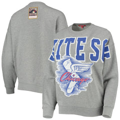 Chicago White Sox Women's Cooperstown Collection Logo Lightweight Pullover Sweatshirt Heathered Gray | Mitchell & Ness