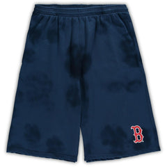 Boston Red Sox Big & Tall Tye Dye Fleece Shorts Navy