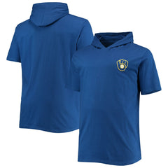 Milwaukee Brewers Big & Tall Jersey Short Sleeve Pullover Hoodie T-Shirt Royal