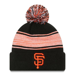 San Francisco Giants Chilled Cuffed Knit Hat with Pom Black | New Era