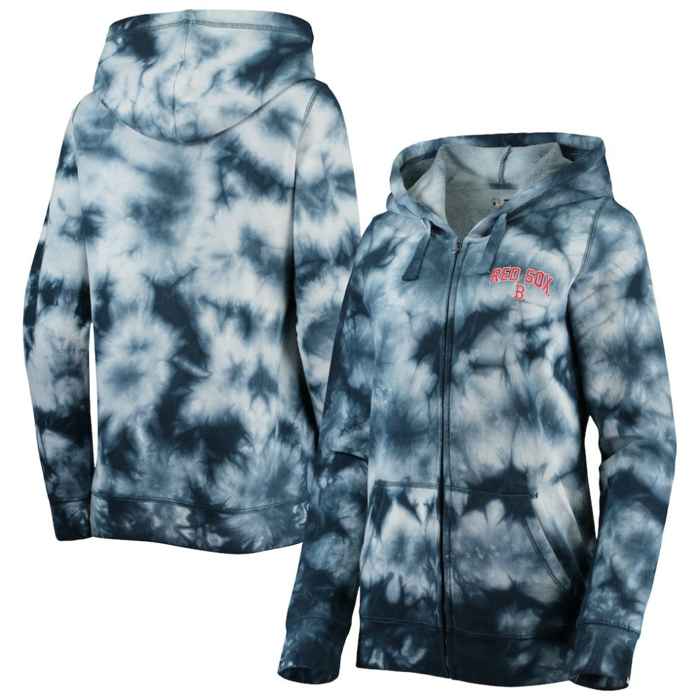 Boston Red Sox Women's Tie-Dye Full-Zip Hoodie Navy | New Era