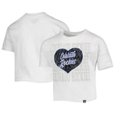 Colorado Rockies Girls Youth Flip Sequin Heart Crop Top White | New Era