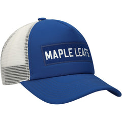 Toronto Maple Leafs adidas Team Plate Trucker Snapback Hat Blue/White