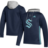 Seattle Kraken adidas Skate Lace Primeblue Team Pullover Hoodie Deep Sea Blue