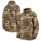 Boston Bruins G-III Sports by Carl Banks Women's Sherpa Quarter-Zip Jacket Camo