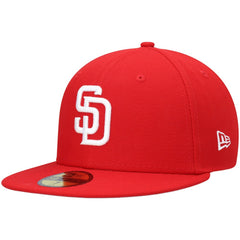 San Diego Padres White Logo 59FIFTY Fitted Hat Red | New Era