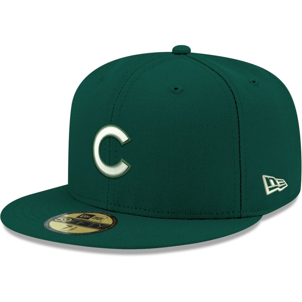 Chicago Cubs White Logo 59FIFTY Fitted Hat Green | New Era