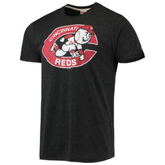 Cincinnati Reds Homage Hand-Drawn Logo Tri-Blend T-Shirt Charcoal