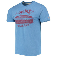 Philadelphia Phillies Homage Veterans Stadium Tri-Blend T-Shirt Light Blue