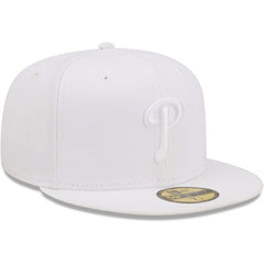 Philadelphia Phillies White on White 59FIFTY Fitted Hat | New Era