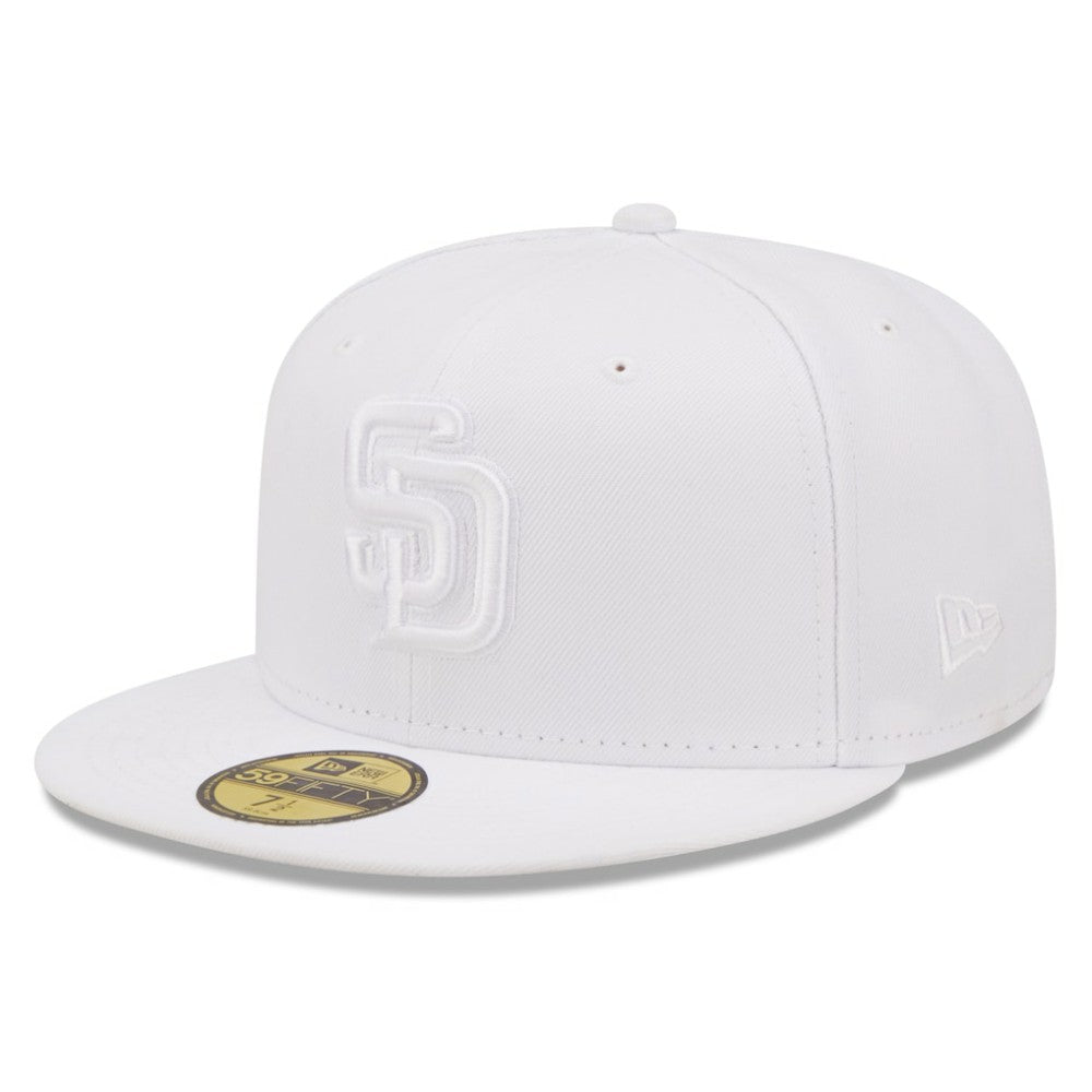 San Diego Padres White on White 59FIFTY Fitted Hat | New Era