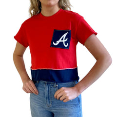 Atlanta Braves Refried Apparel Women's Cropped T-Shirt Red