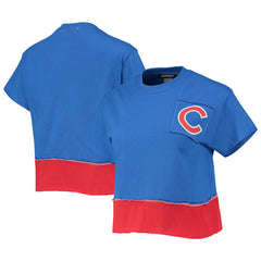 Chicago Cubs Refried Apparel Women's Cropped T-Shirt Royal