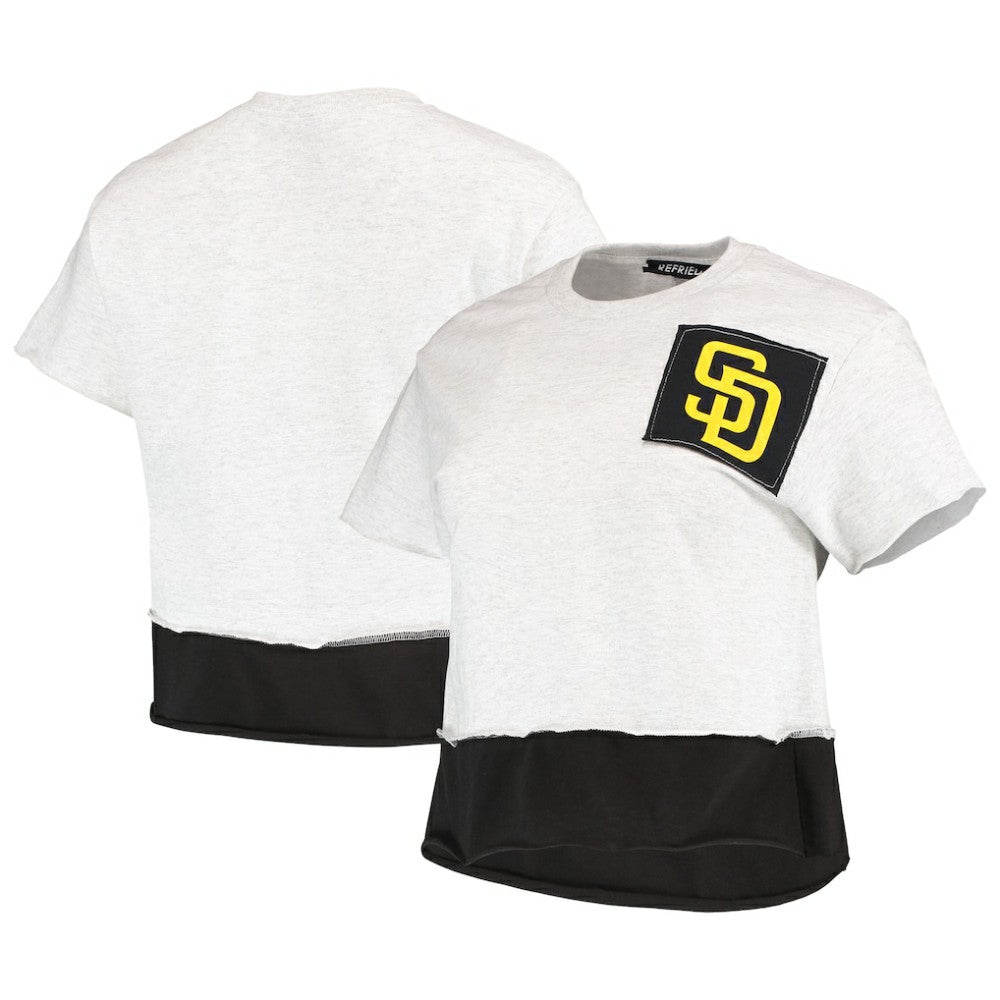 San Diego Padres Refried Apparel Women's Cropped T-Shirt Gray