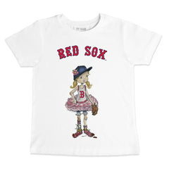Boston Red Sox Tiny Turnip Youth Baseball Babes T-Shirt White