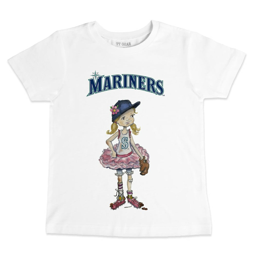 Seattle Mariners Tiny Turnip Youth Baseball Babes T-Shirt White