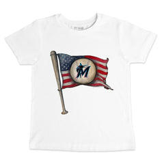 Miami Marlins Tiny Turnip Youth Baseball Flag T-Shirt White
