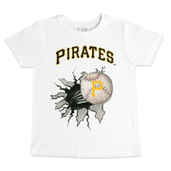 Pittsburgh Pirates Tiny Turnip Youth Baseball Tear T-Shirt White