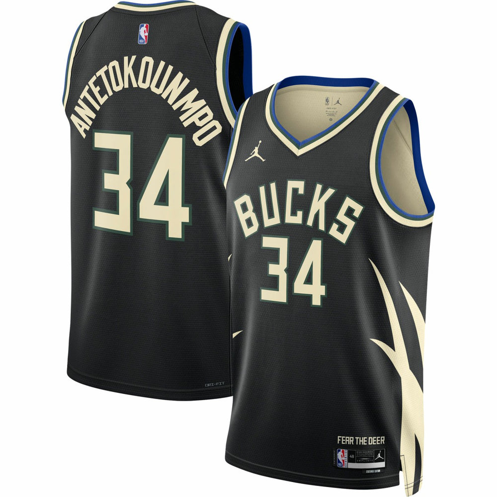Giannis Antetokounmpo Milwaukee Bucks Jordan Brand Unisex Swingman Jersey - Statement Edition - Black outlet