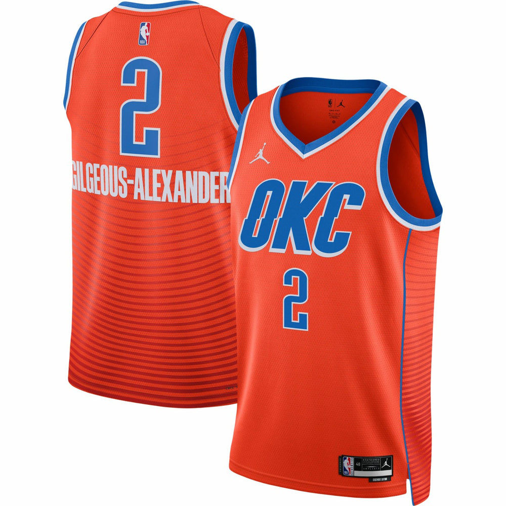 Shai Gilgeous-Alexander Oklahoma City Thunder Jordan Brand Unisex Swingman Jersey - Statement Edition - Orange for sale