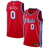 Tyrese Maxey Philadelphia 76ers Jordan Brand Unisex Swingman Jersey - Statement Edition - Red discount