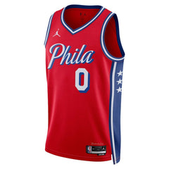 Tyrese Maxey Philadelphia 76ers Jordan Brand Unisex Swingman Jersey - Statement Edition - Red discount