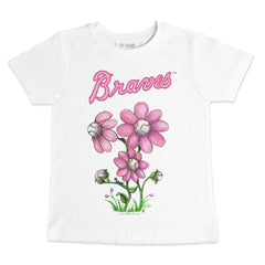 Atlanta Braves Tiny Turnip Youth Blooming Baseballs T-Shirt White