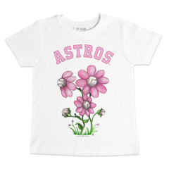 Houston Astros Tiny Turnip Youth Blooming Baseballs T-Shirt White
