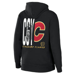 Calgary Flames WEAR by Erin Andrews Women's Sponge Fleece Full-Zip Hoodie Black