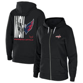 Washington Capitals WEAR by Erin Andrews Women's Sponge Fleece Full-Zip Hoodie Black