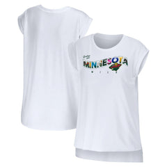 Minnesota Wild WEAR by Erin Andrews Women's Greetings From Muscle T-Shirt White