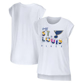 St. Louis Blues WEAR by Erin Andrews Women's Greetings From Muscle T-Shirt White