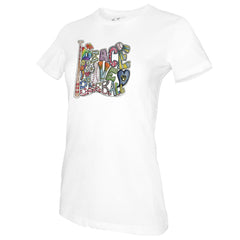 Milwaukee Brewers Tiny Turnip Women's Peace Love Baseball T-Shirt White