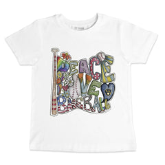 Milwaukee Brewers Tiny Turnip Youth Peace Love Baseball T-Shirt White