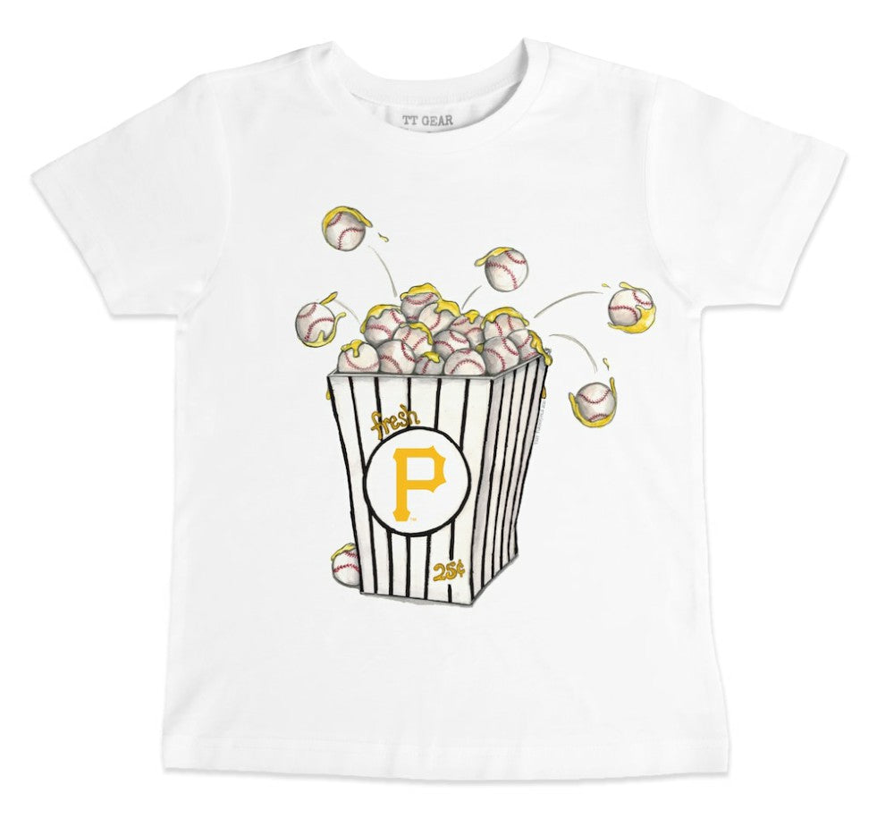 Pittsburgh Pirates Tiny Turnip Youth Popcorn T-Shirt White