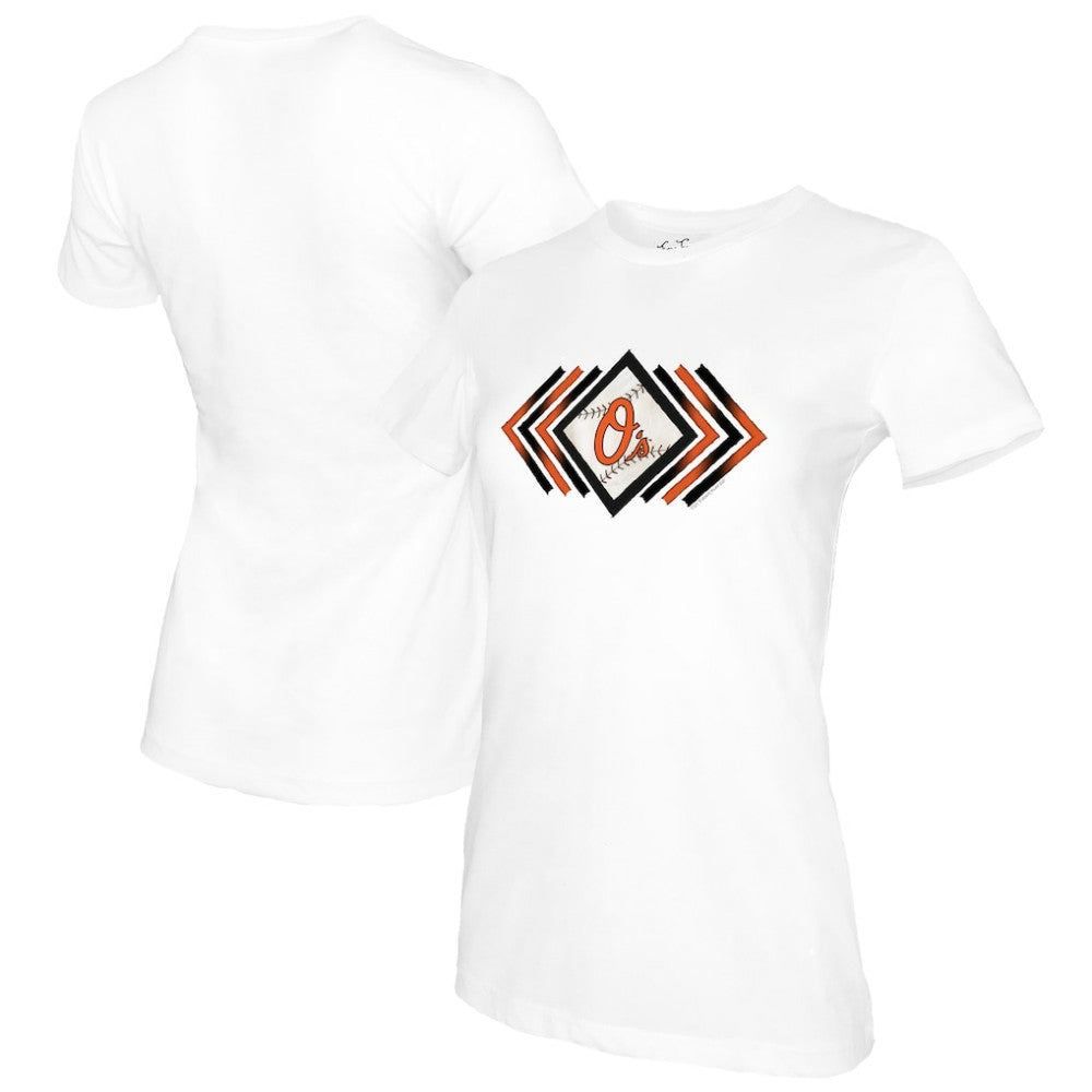 Baltimore Orioles Tiny Turnip Women's Prism Arrows T-Shirt White