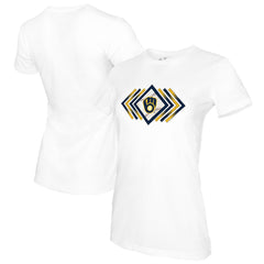 Milwaukee Brewers Tiny Turnip Women's Prism Arrows T-Shirt White