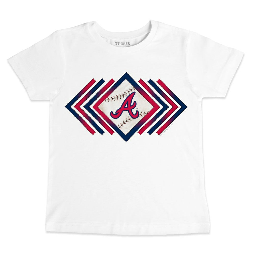 Atlanta Braves Tiny Turnip Youth Prism Arrows T-Shirt White