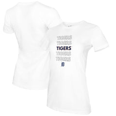 Detroit Tigers Tiny Turnip Women's Stacked T-Shirt White