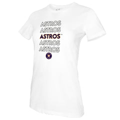 Houston Astros Tiny Turnip Women's Stacked T-Shirt White