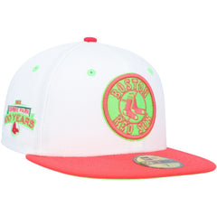 Boston Red Sox Fenway Park 100th Anniversary Strawberry Lolli 59FIFTY Fitted Hat White/Coral | New Era