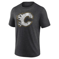Calgary Flames Wraparound Tri-Blend T-Shirt Charcoal