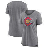 Colorado Avalanche Women's Slow Whistle Tri-Blend T-Shirt Gray