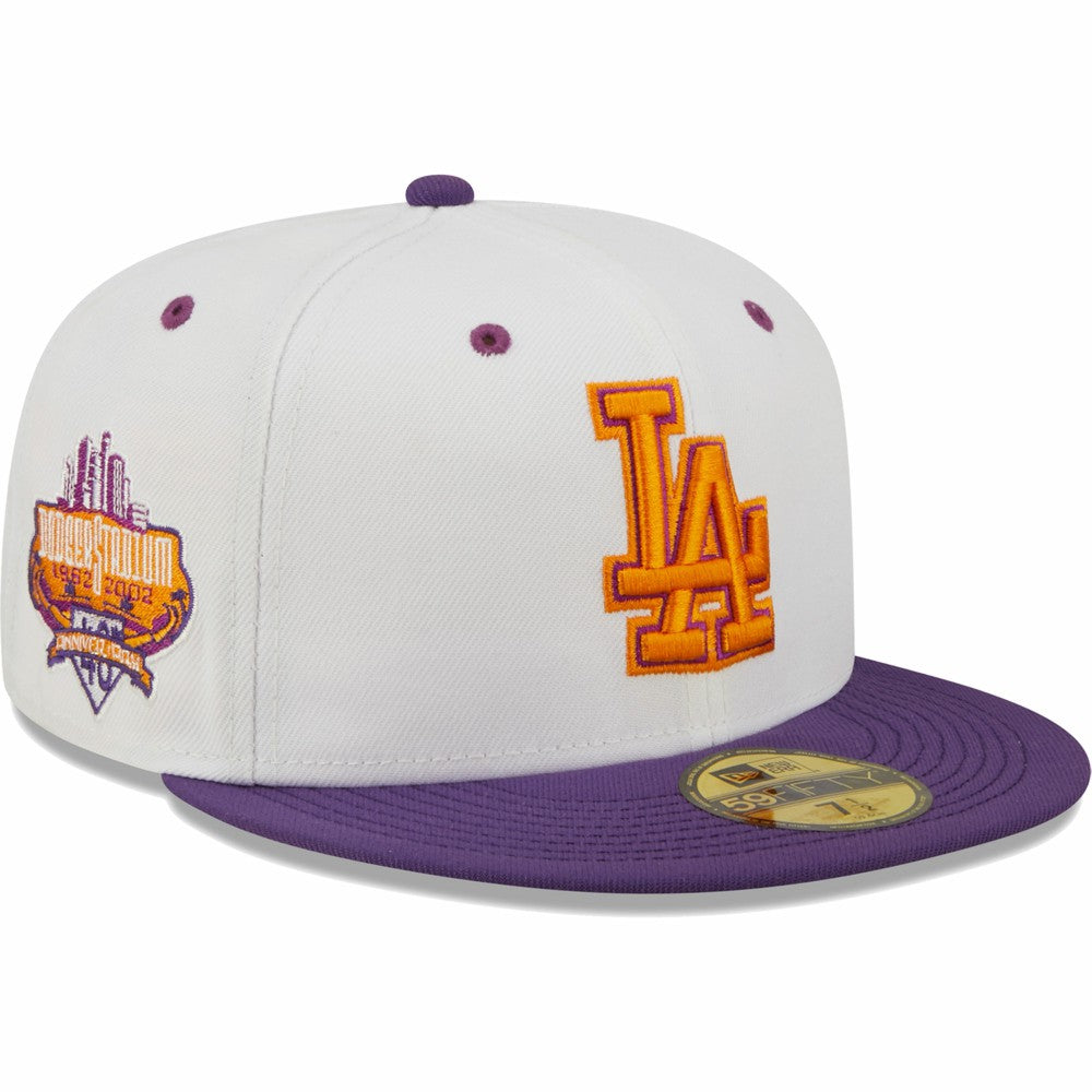 Los Angeles Dodgers 40th Anniversary at Dodger Stadium Grape Lolli 59FIFTY Fitted Hat White/Purple | New Era